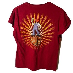 McMenamins Pub T Shirt Womens 2XL Red Cosmic Tripster Portland Oregon Graphic